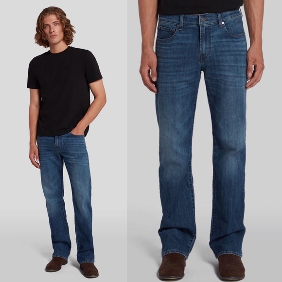 7FAM 7 for all Mankind Men’s Relaxed Straight Button Fly Blue Jeans 31